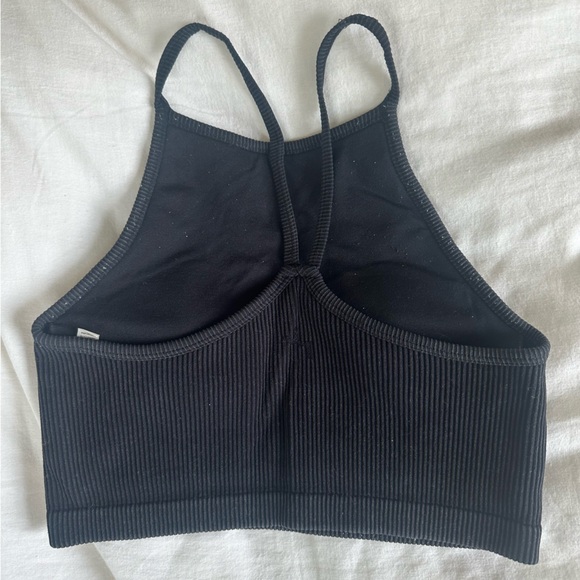 Target Black Ribbed Padded Sports Bra/Top - Size XS - Picture 2 of 5